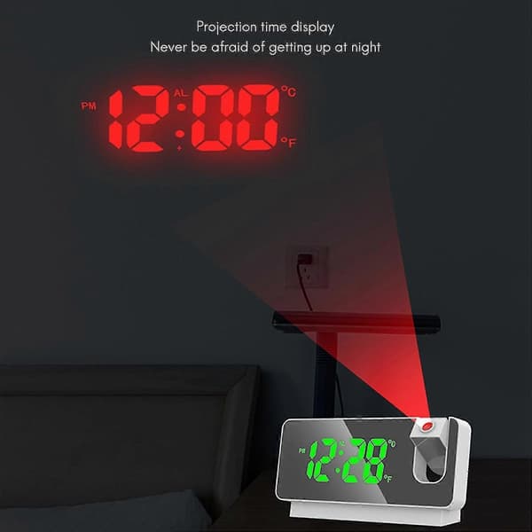 Led Digital Projektionsväckarklocka C Bords Elektronisk Väckarklocka C Med Projektor Sovrum