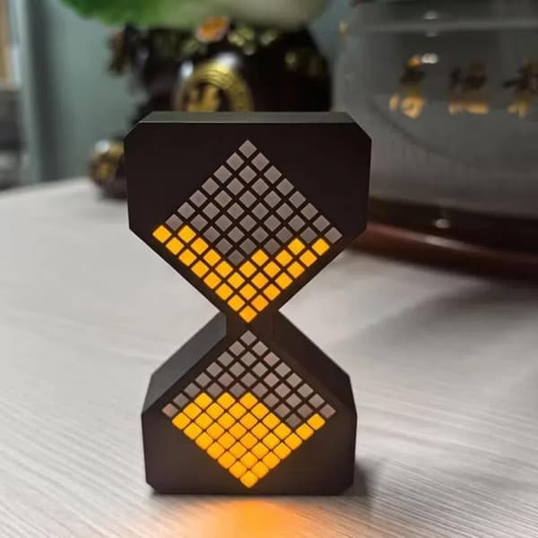 Digital Sand Timer 1-30 Gravity Timer, Dynamic Flow Cube LED Night Light Hourglass for Classroom Home Office Cooking – Black Light, Yellow Glow(Ho)