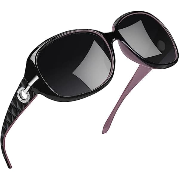 Polariserte solbriller dame trendy oversized store solbriller sensitive øyne UV-beskyttelse solbriller