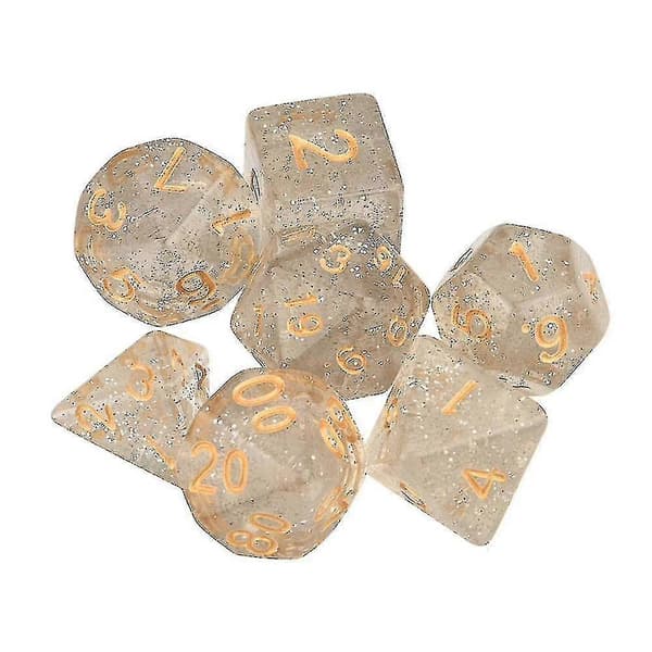 7st/set Trpg Spel Dungeons Dragons Polyhedral D4-d20 Flerfacetterade Akryltärningar