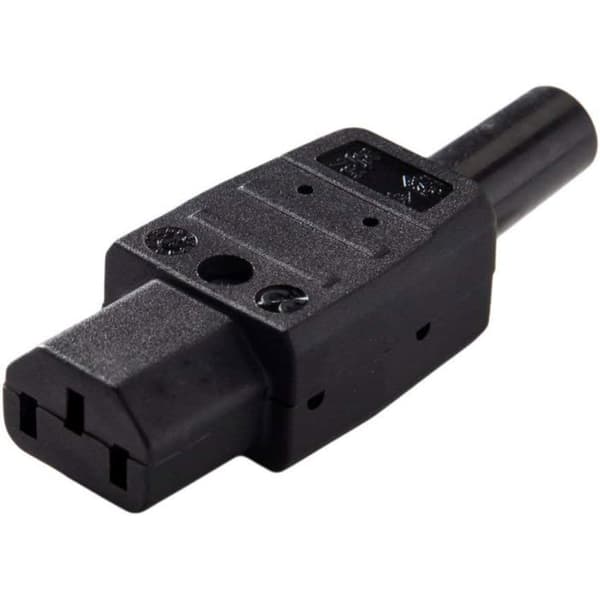 IEC C13 Strømstik - 1 Enhed - Sort Plast - 230V 10A - Til Computer