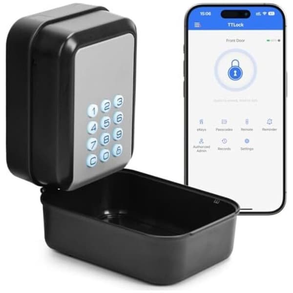 Smart nyckelskåp, Bluetooth nyckelskåp som stöder TTLock-appen och PIN-kod med 12-siffrig kod. Lämplig för hem, garage, lägenhet, semesterbostad.