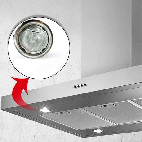 2 STK 20W Halogenpære til emhætte 65mm Klart Glas 12V AC til emhætte og ventilationsbelysning Sølv
