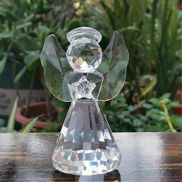 Krystallengel-figurdekor, glass skytsengelstatue-figurer samleobjekter, vakker englepynt