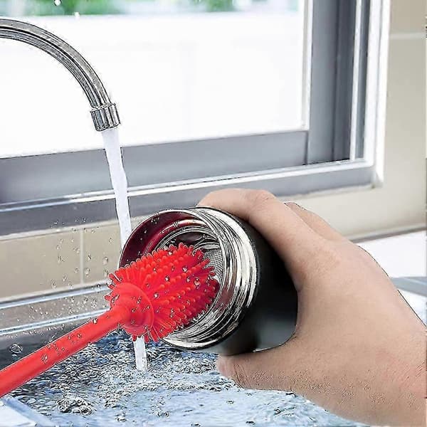 Flaskborste Silikonrengöringsborstar. Silikonflaskskrubb med lång