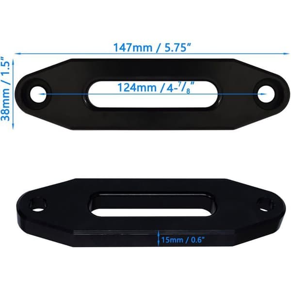Hawse Sort Aluminium Kabelstyr til ATV/UTV Spil 2000-13000 LBS Direkte Montering Beskyttelse Kor