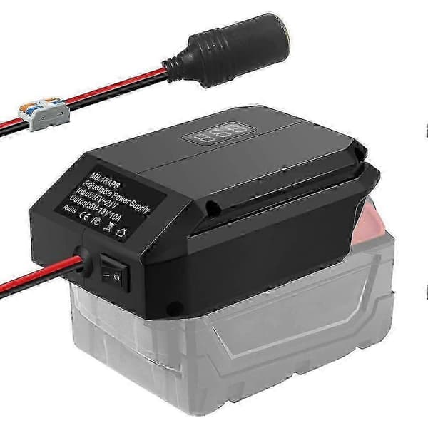 DC 18V til 12V Step-Down-omformer for Milwaukee M18 18V batteri, sigarettenneradapter, Power Whe