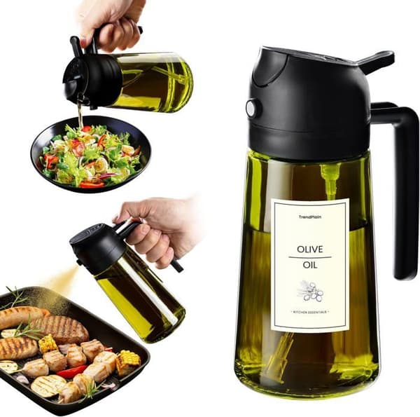 Oljeforstøver - 470 ml - Giftfri - Lysbeskyttelse - 2-i-1-funksjon