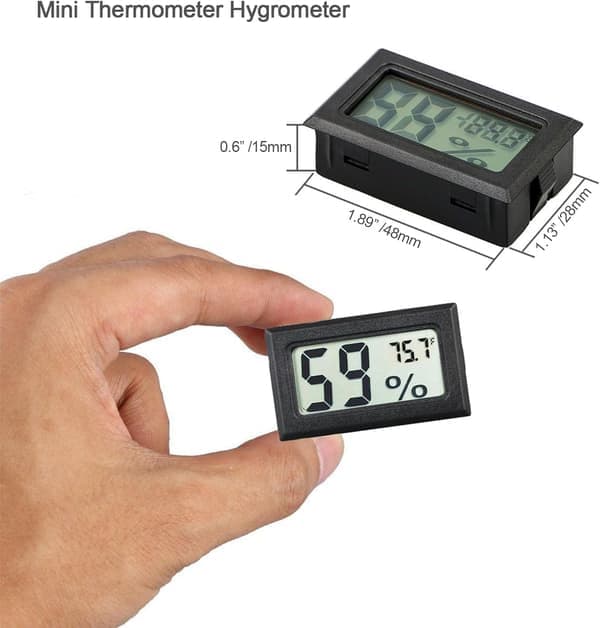 Mini Digital Termometer Hygrometer 4 stk. LCD til krybdyrterrarium fugtighedsmonitor [Ho]