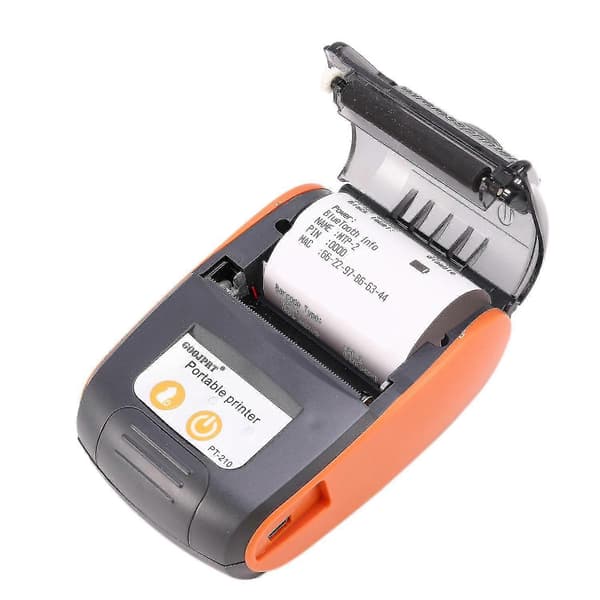 Pt210 58mm Bluetooth termisk printer bærbar trådløs kvitteringsmaskine kompatibel med Windows Android Ios Eu-dt
