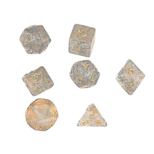 7 stk/sæt Trpg Spil Dungeons Dragons Polyhedral D4-d20 Flerfacetterede Akrylterninger