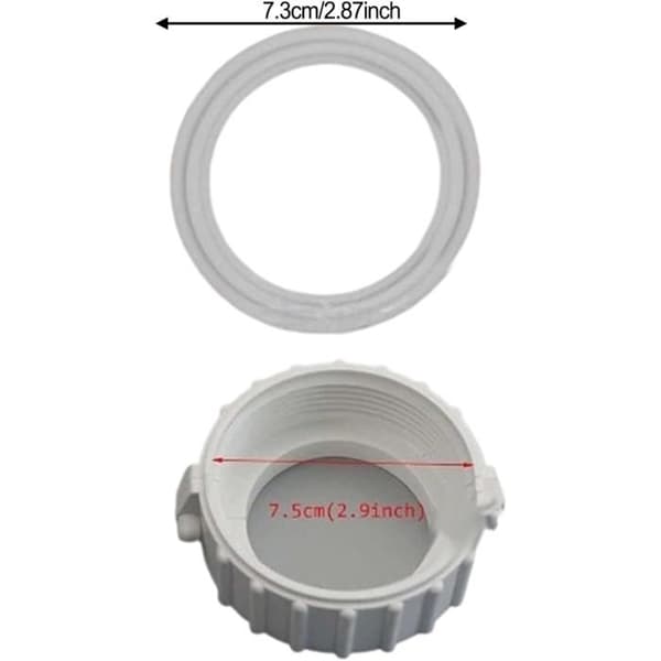 Sett med 2 delte muttere - Hvit ABS - Koblinger for spa-varmere - Optimal tetting - Kompatibel