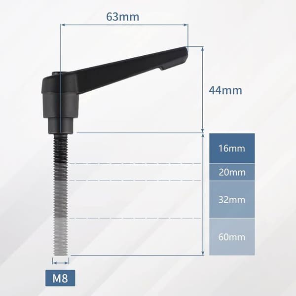 ® 4 STK Justerbare Spændegreb M8, Hurtigudløser Stålgreb med 20 mm Studs
