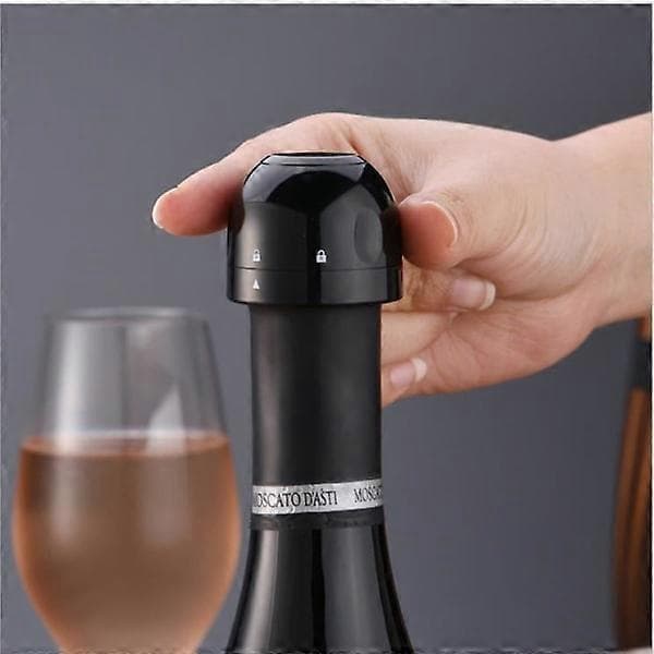 2-pack Champagne-/Vinkorkar - Vakuumförsegling - Svart Propp