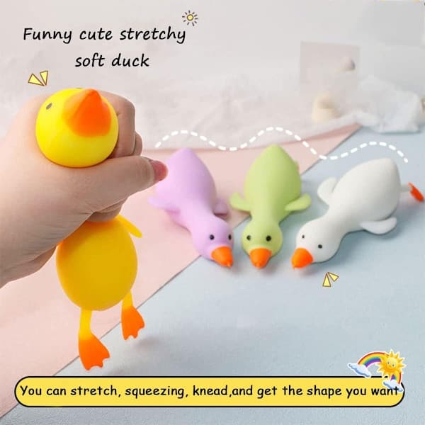 Strækbare Andelegetøj – 3 Squishy Sensorisk Fidget Legetøj til Stresslindring, til Børn og Voksne
