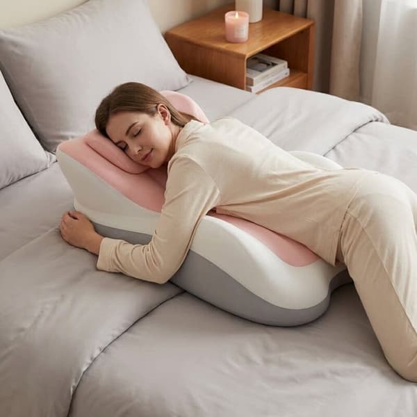 Ergonomisk nackkudde i memoryskum 58x38x23cm multifunktionell svankstödskudde