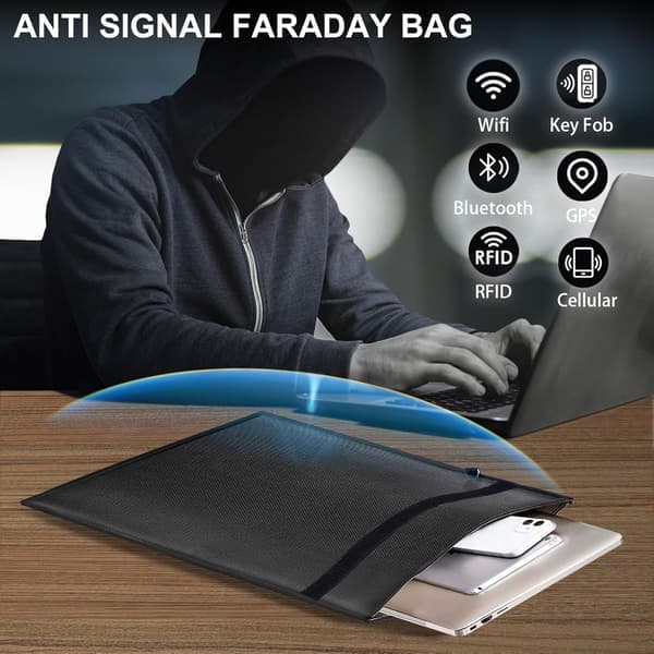 Faraday-väskor 5-pack stora anti-spårning RFID brandsäkra vattentäta laptop surfplatta [Ho]