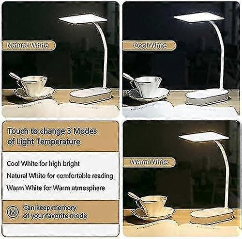 USB genopladelig 40 LED trådløs bordlampe, touch-lys 3 farver 5 dæmpbare tilstande