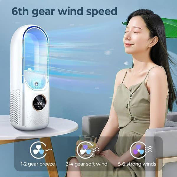 Tornfläktar för sovrum – Smart, tyst golvfläkt, 120° oscillation, 6-hastighetsdesign