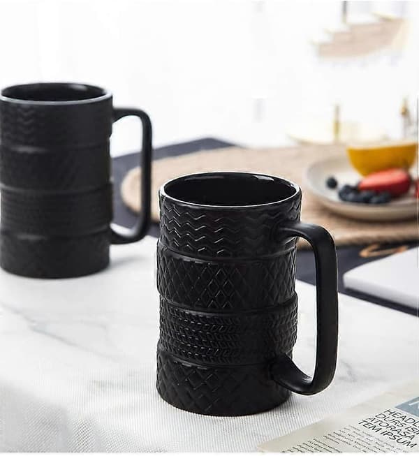 500ML Kreativ Däckformad Keramikmugg Keramikhjul Kaffemugg 3D-mugg Presentmugg