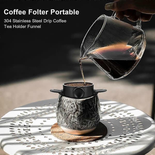 Genanvendelige kaffefiltre Holdbar rustfri stålholder Mesh tragtkurve