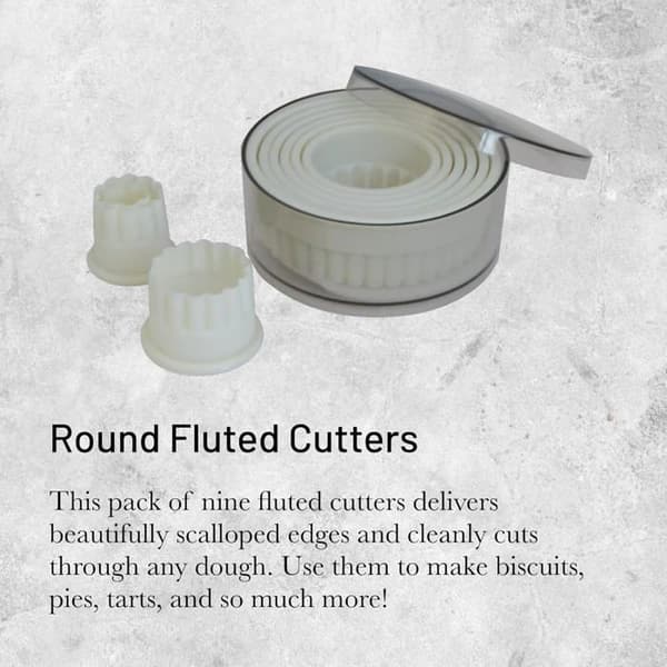 Rund Riflet Kakestikker - Sett med 9 - Polyamid - Diameter 2 til 10 cm - Profesjonell Bakverk