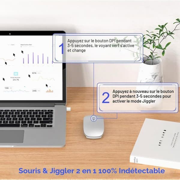 Trådløs Bluetooth-mus - 1 enhet - Ergonomisk plast - Anti-låsmodus - PC Mac iPad -