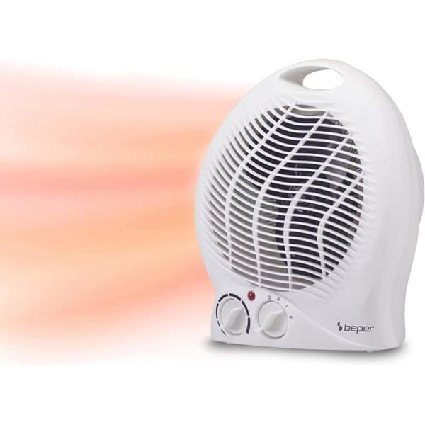 Vifteovn - 1 enhet - Hvit - 2000W - Justerbar termostat - Baderom