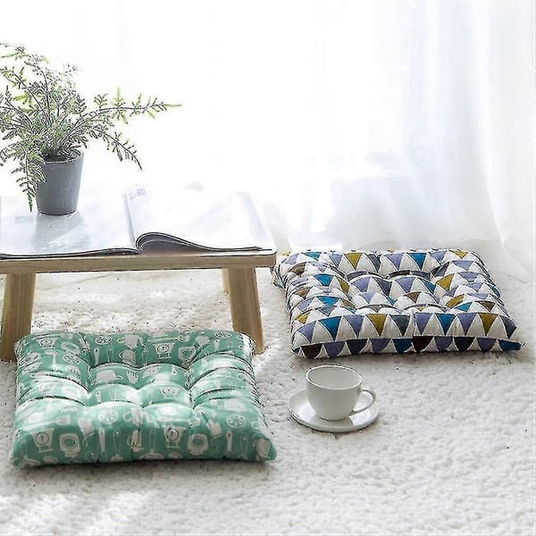 Setepute, sett med 2 puter, setepute, setepute 40x40 cm, hagesetepute (gul rute