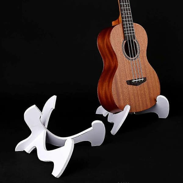 Gitarrställ - Gitarrställ X-ram Stil Bärbar Stränginstrumenthållare - Trä Ukulele Ställ Hållare (2 set, Vit)