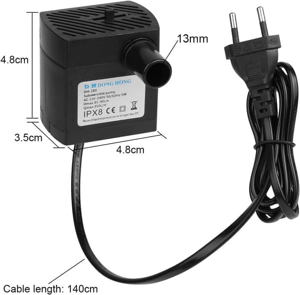 Dränkbar pump, ultratyst vattenpump med fontänpump 5w 5w