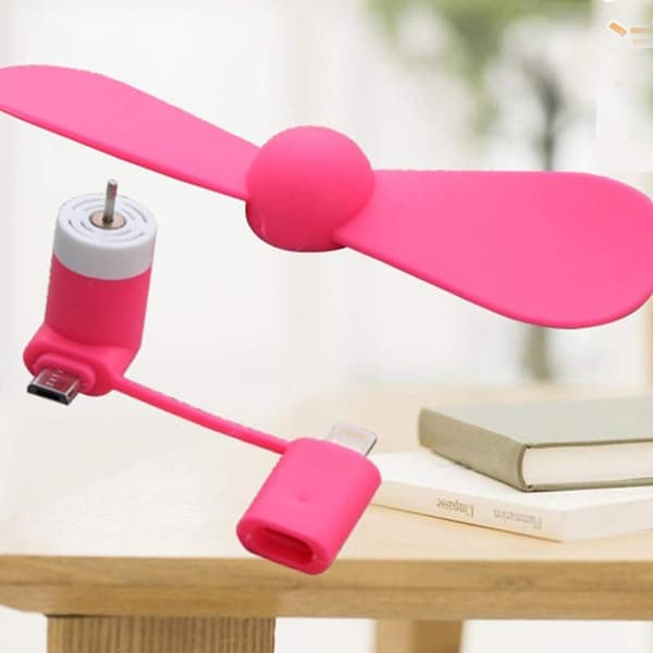 Telefonventilator – 3-pak mini USB bærbar justerbar til iPhone & Android – Vælg farve