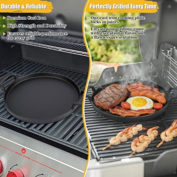 Rund kogeplade - 1 stk. - Emaljeret støbejern - Til Weber 57cm - Gourmet BBQ System - Diameter