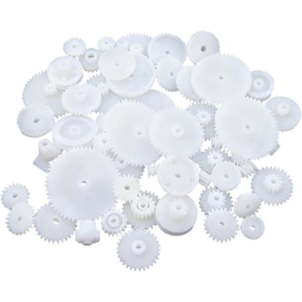 Kugghjul - 72 delar - Plast - Slitstarka - DIY Robotmodellering - Blandade