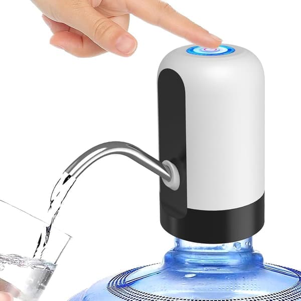 Elektrisk vattenpump USB uppladdningsbar 20L/5min rostfritt munstycke för 19L flaskor [Ho]
