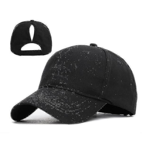 Sommer- Hestehale Snapback, Paljetter Bomull, Sportscaps-khaki