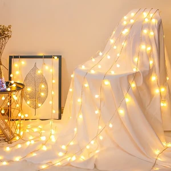 40 LED-boll ljusslinga - 6M Varmvit utomhus trädgårdsfest dekor[JUN]