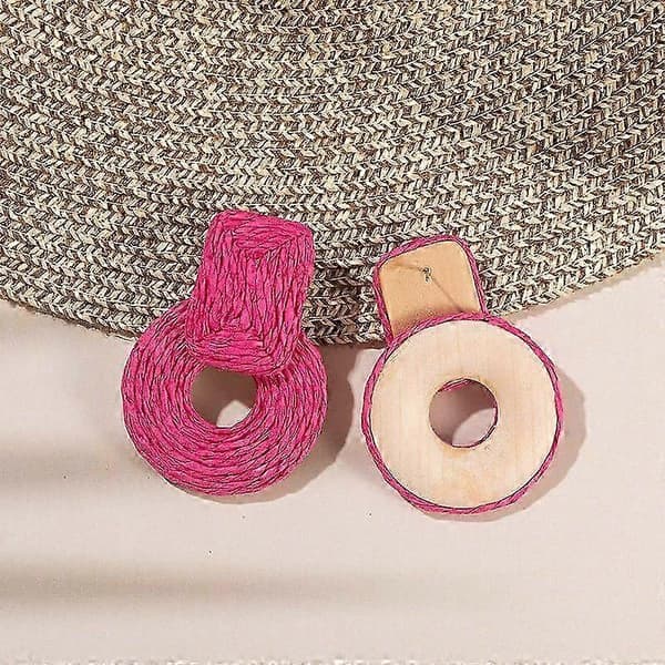Statement Raffia Øreringe Søde Boho Øreringe Rattan Hængende Øreringe