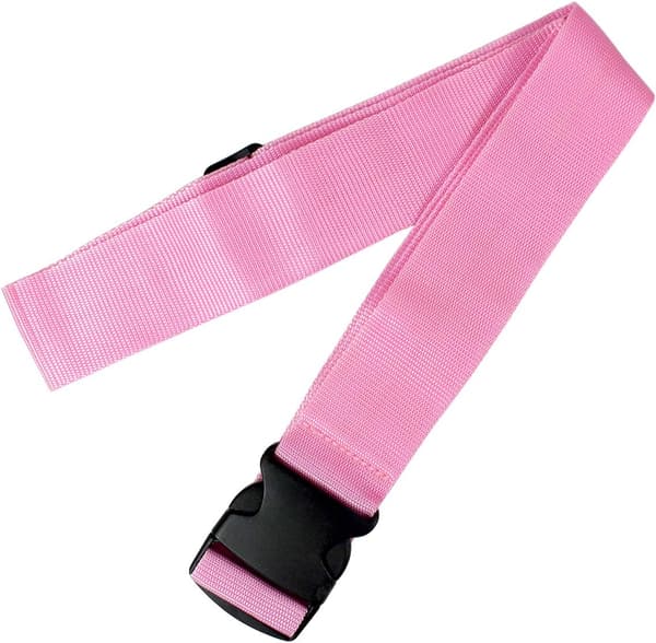Kraftiga bagageremmar för resväskor, packningsbälten, resetillbehör, justerbar väskrem, 2-pack Pink