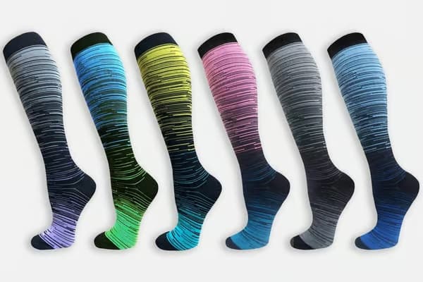 Stödstrumpor 3-pack flerfärgade multicolor S/M - Rosa/Blå, Grå, Ljusblå/Blå