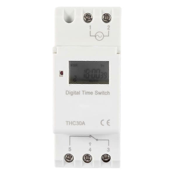 THC 30A Digital Timerbryter Programmerbar Elektronisk Tidskontrollbryter (220V)