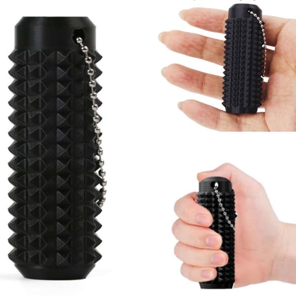 Stressaflastende Massage Nøglering – Pigget fidget til afslapning og fokus – Sort