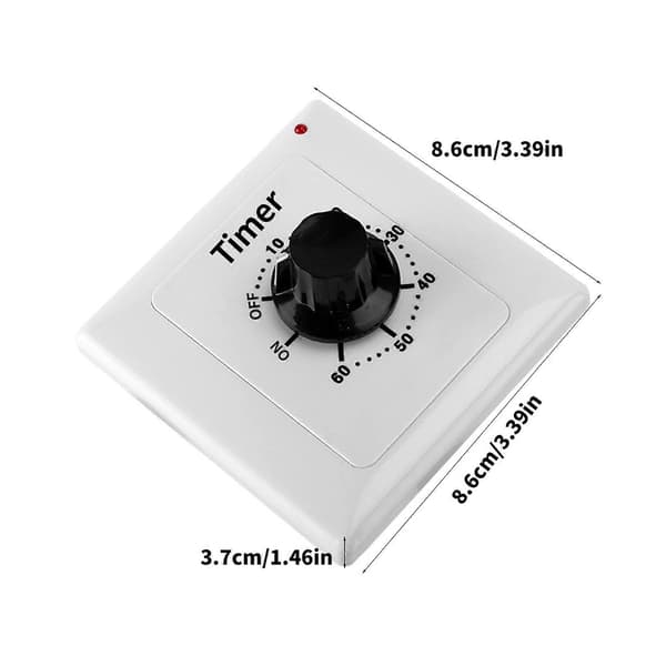 Nedtællingstimer Kontrolcontroller 15A Mekaniske Timerafbrydere 86 Panel Timerafbrydere til Badeværelsesventilator, Lys Flerfarvet 15A15 minutes