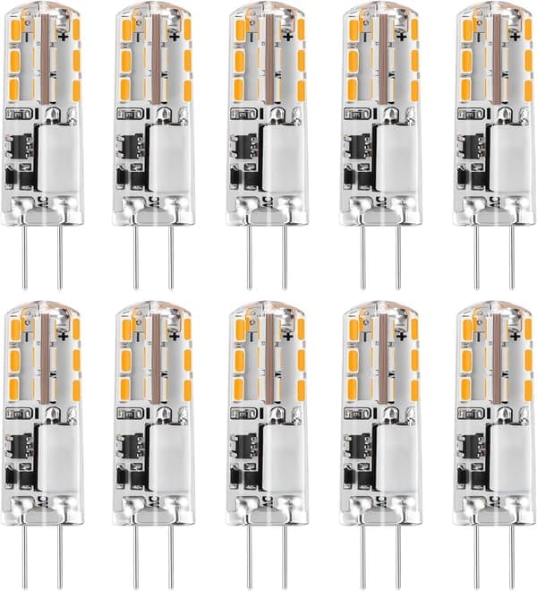 G4 LED-lampor 12V Varmvit 3000K 120LM, 2W Ej dimbara 10-pack
