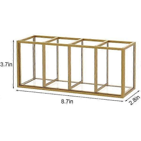 Akryl makeupbørsteholder organizer, 1 gylden makeupbørsteholder, guld