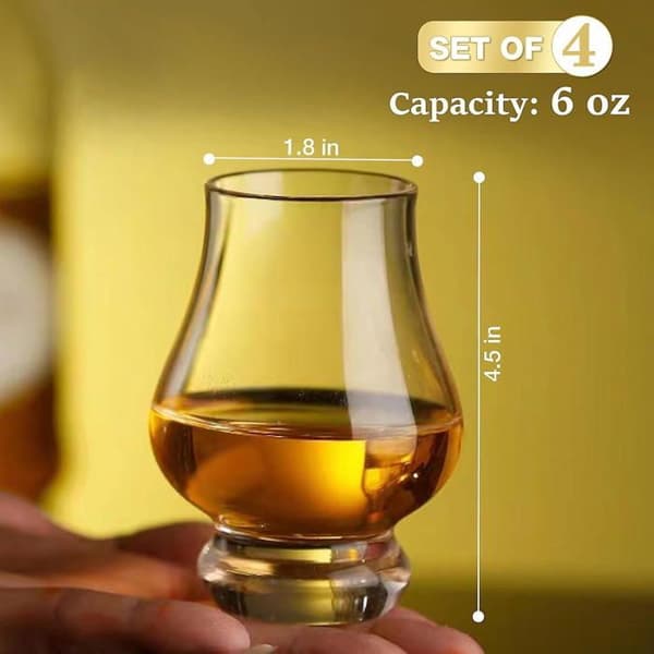 Smageglas - 4 Stykker 180 ml Håndblæst - Til Whisky, Cognac og Gaver