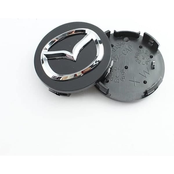 (Sort) 4 stk. hjulkapsler til Mazda, 57 mm, hjulkapsler til bil