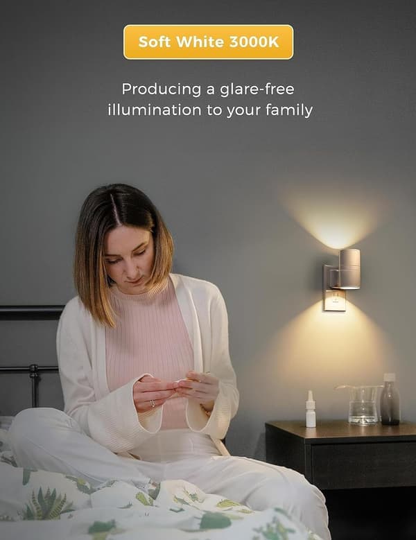 LED Nattlampa Plug-in Ljussensor Dimbar 3000K Mjuk Vit Hall Sovrum [Ho]