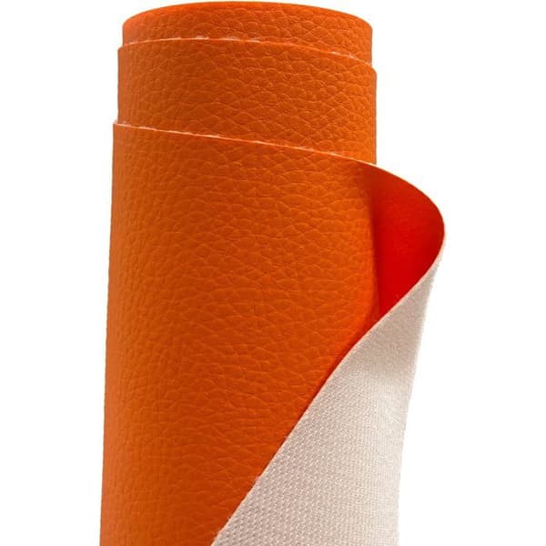 Kunstskinnstoff - 1 meter - Polyester - Vanntett - Søm og møbeltrekk - Lys oransje 140 cm