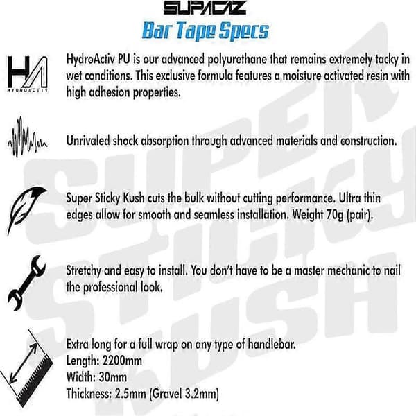 Super Sticky Kush -ohjaustankoteippi, musta